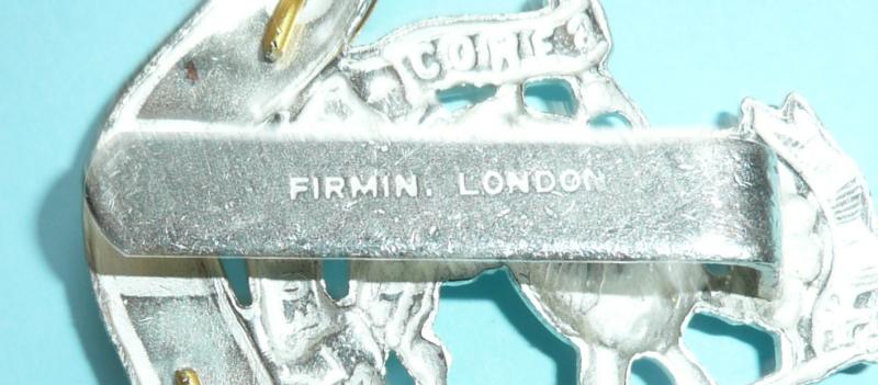 The Duke of Wellington's (West Riding) Regiment Officers Silver Plated and Gilt Cap Badge - Firmin
